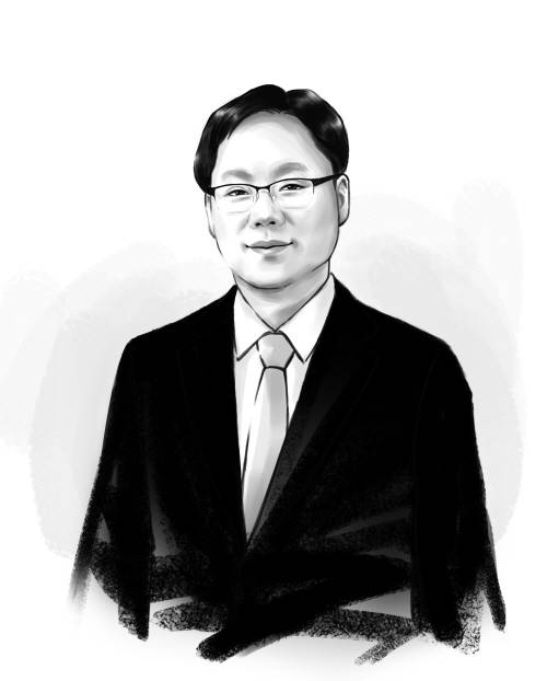 흑백 디지털 캐리커쳐